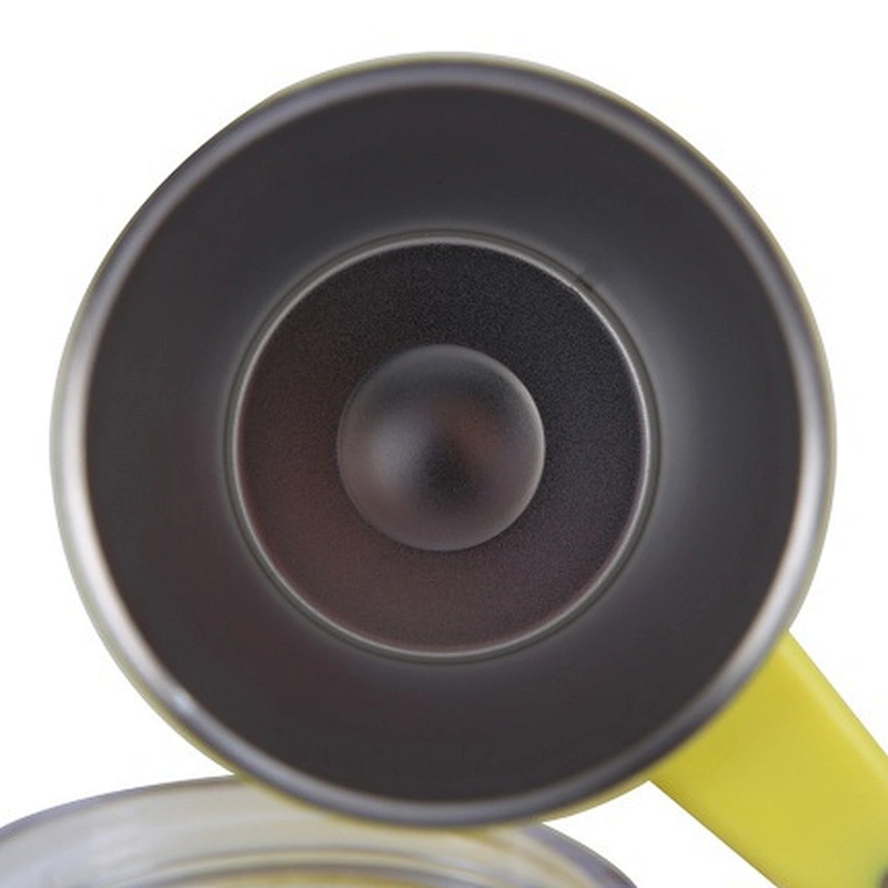 350 ml double wall stainless steel vacuum cup with plastic handle and two functions plastic lid